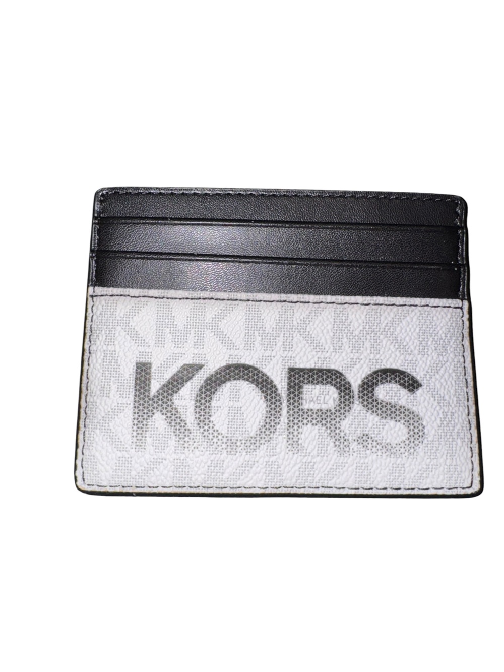 Michael Kors White and Black Logo Card Holder